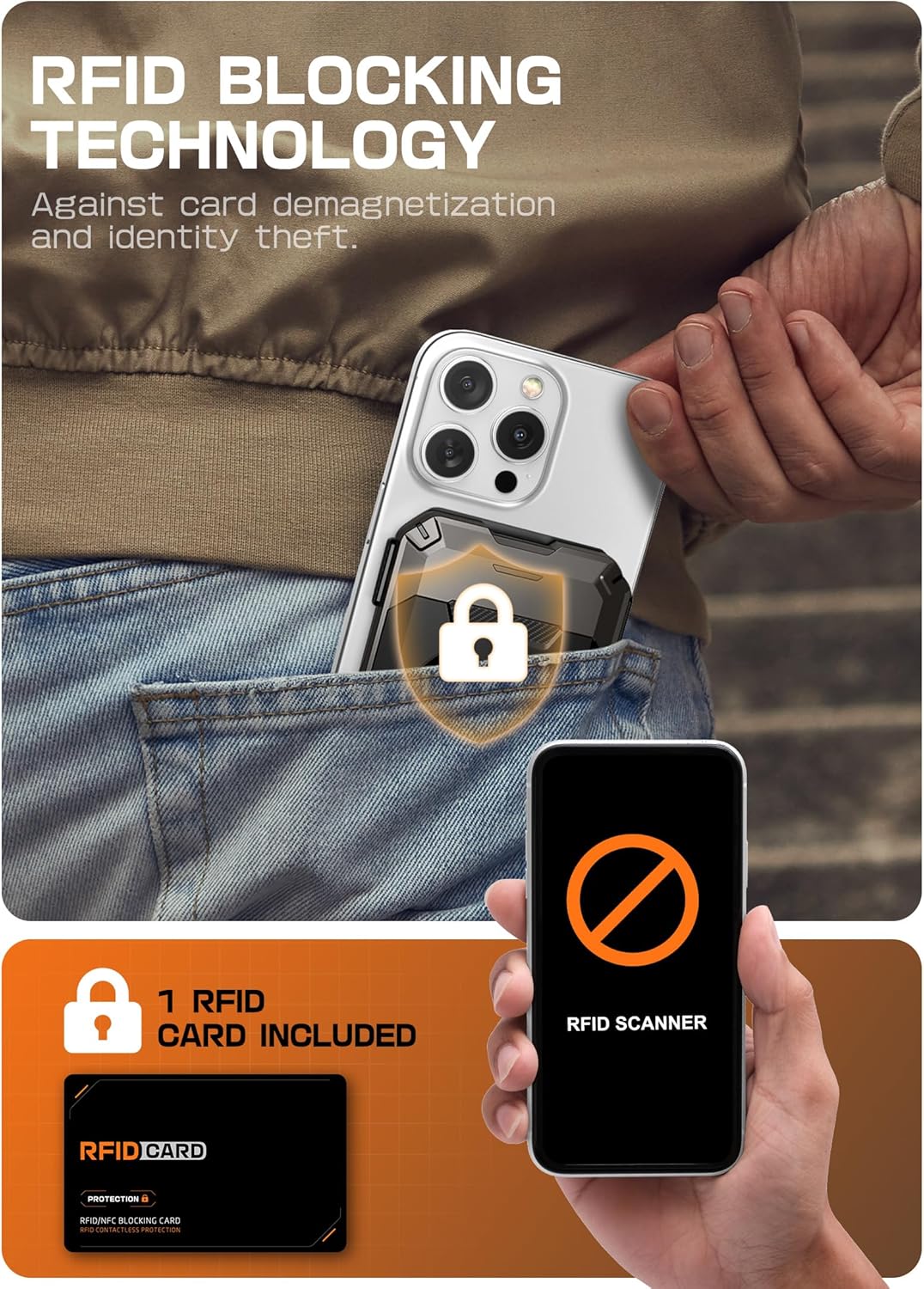 SUPCASE for MagSafe Wallet with AirTag Holder, Magnetic Airtag Wallet for Men, [Hold 5 Cards] [Adjustable Stand] [RFID Blocking] Phone Card Holder Tripod for iPhone 17/16/15/14/13/12 Series, Dark - Image 5