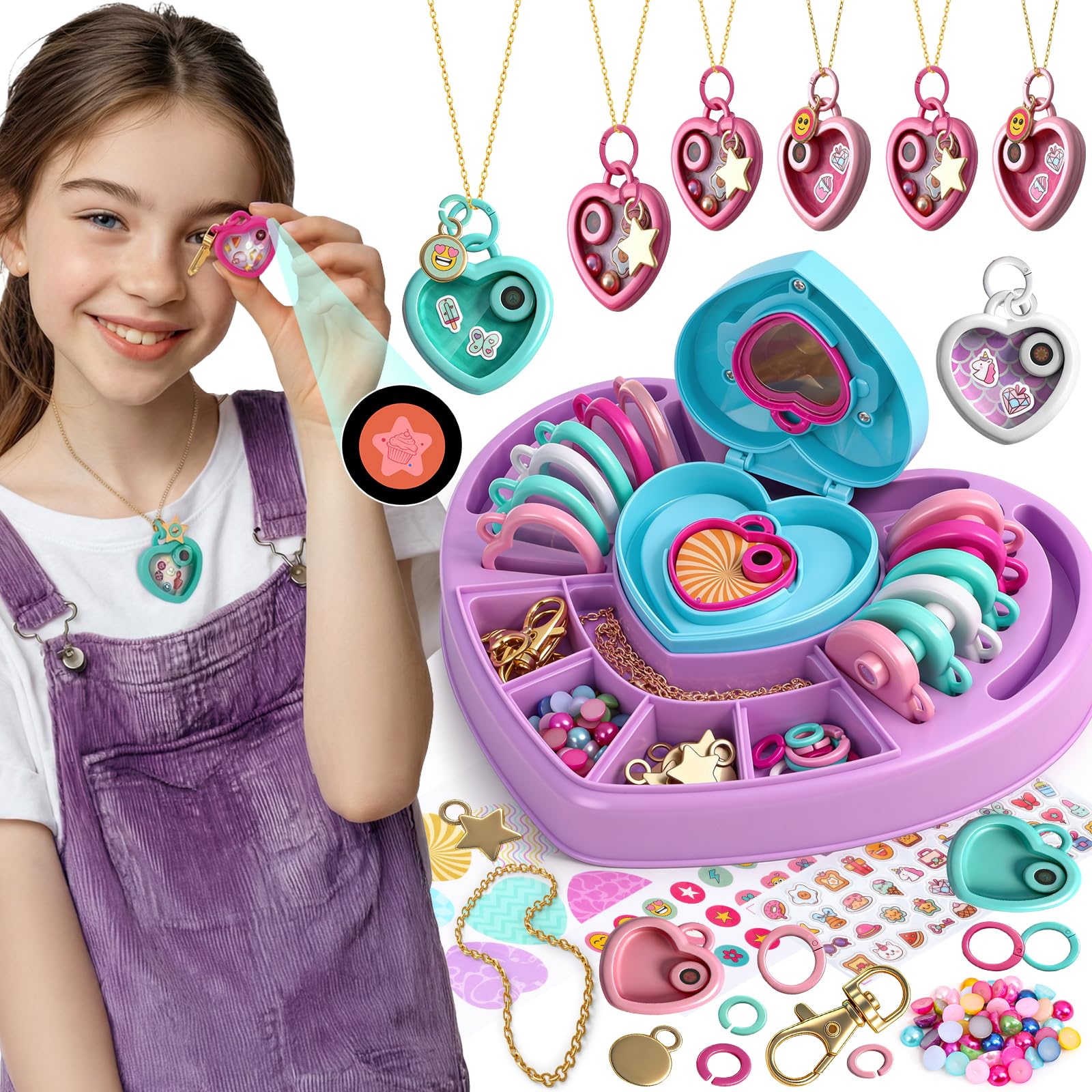 Amazon.com: GlamLoops DIY Heart Locket Necklace Making Kit with