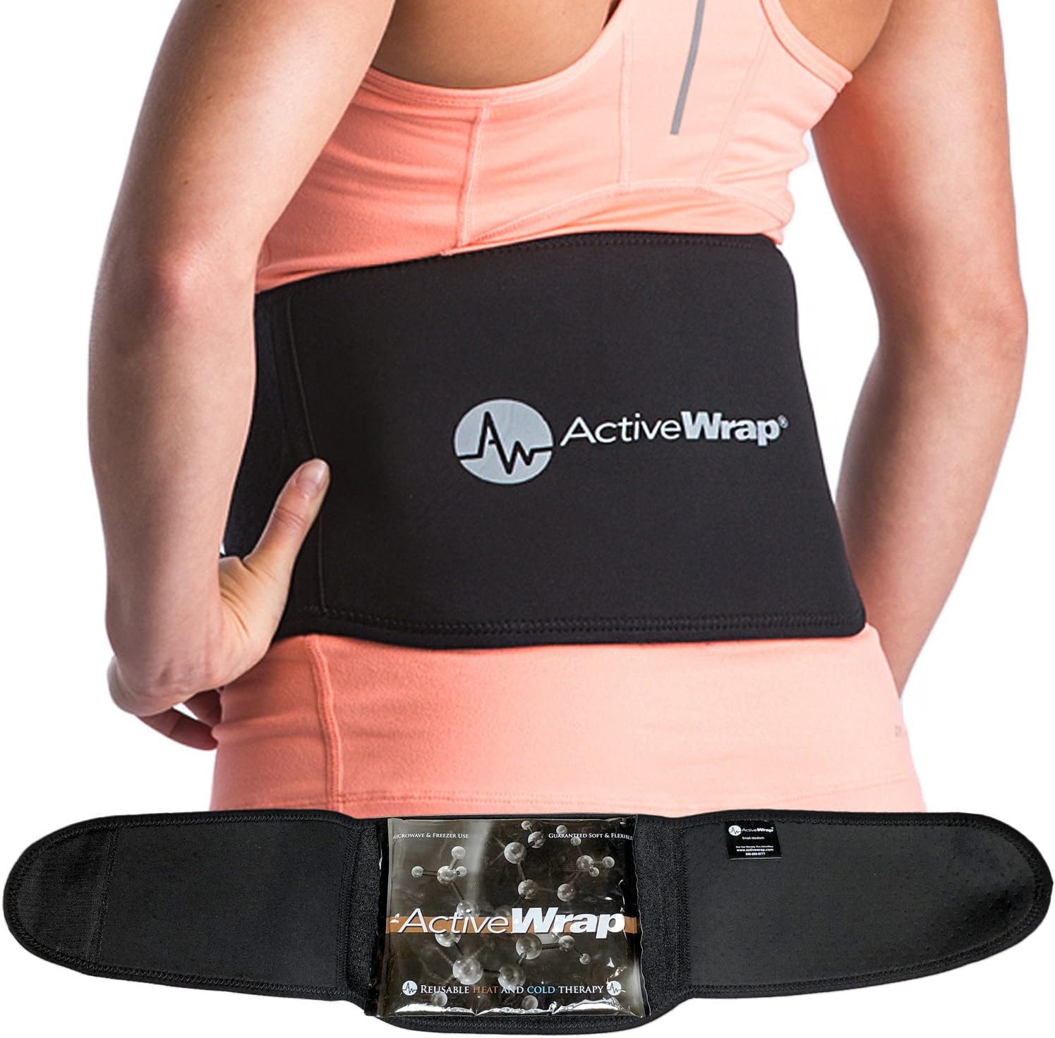 ActiveWrap Knee Wrap for Right or Left Knee, XX-Large/Extra Wide, Black