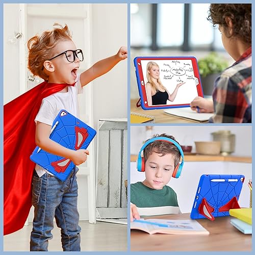 Miniatura 7 de Funda para iPad de 10.2 pulgadas (202120202019, 987 Gen), resistente a los golpes, con soporte para lápices y soporte, linda funda de regalo para