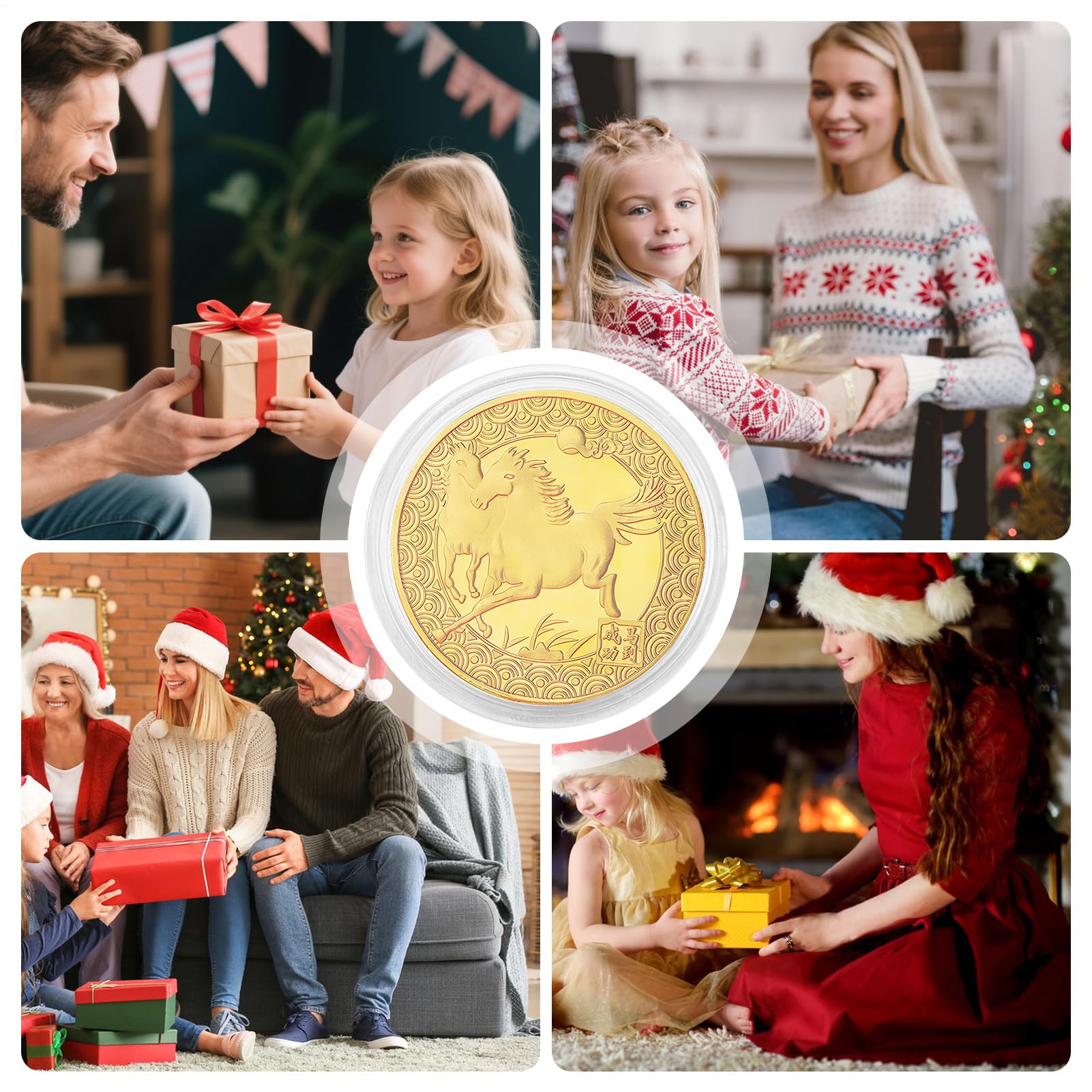 Moneda Coleccionable Caballo De La Suerte 2026 – Edición Decorativa De 4 Cm Para Exhibición Y Regalos