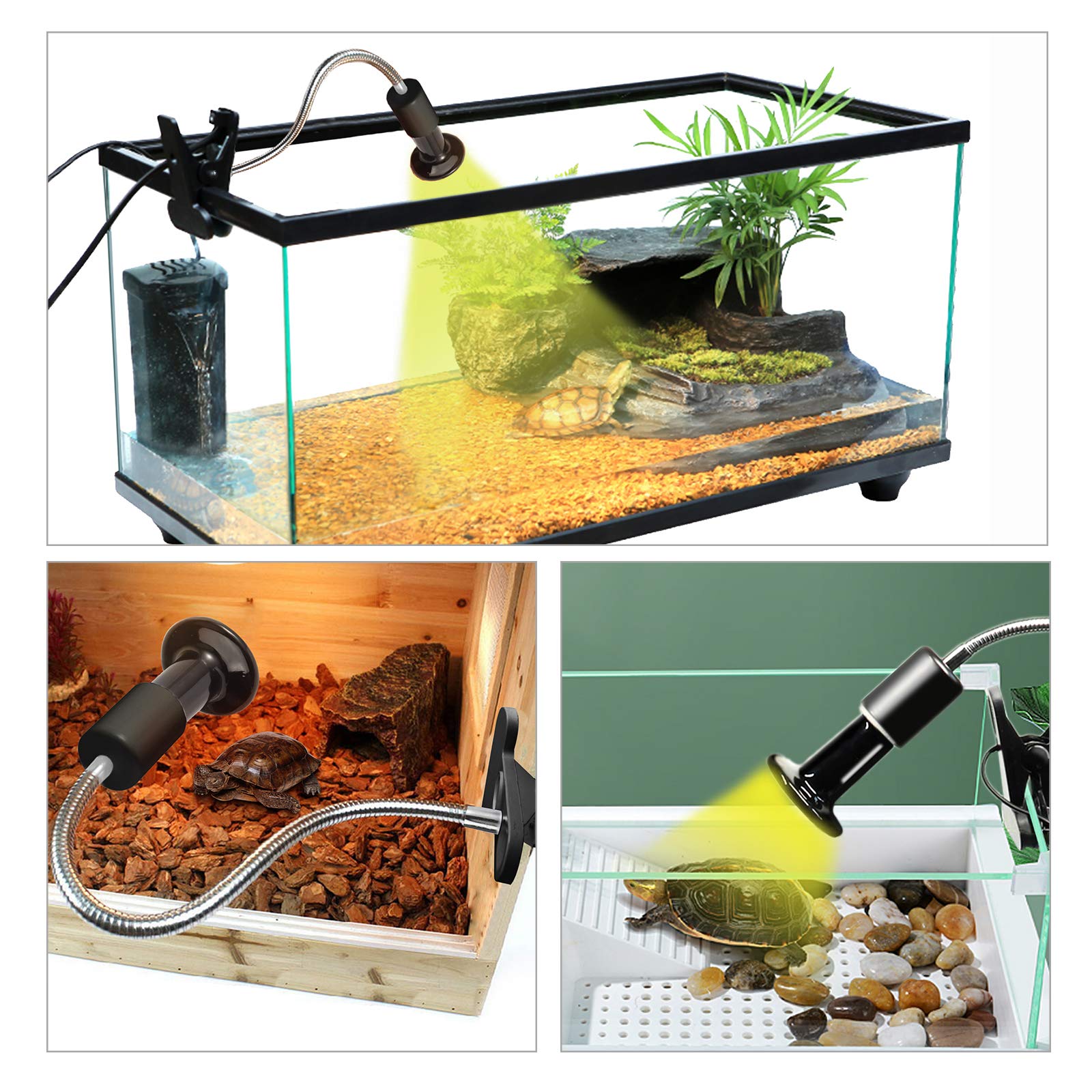 Clipon Desk Light Bulb Holder, JIGUOOR Heat Lamp E27 Base 360