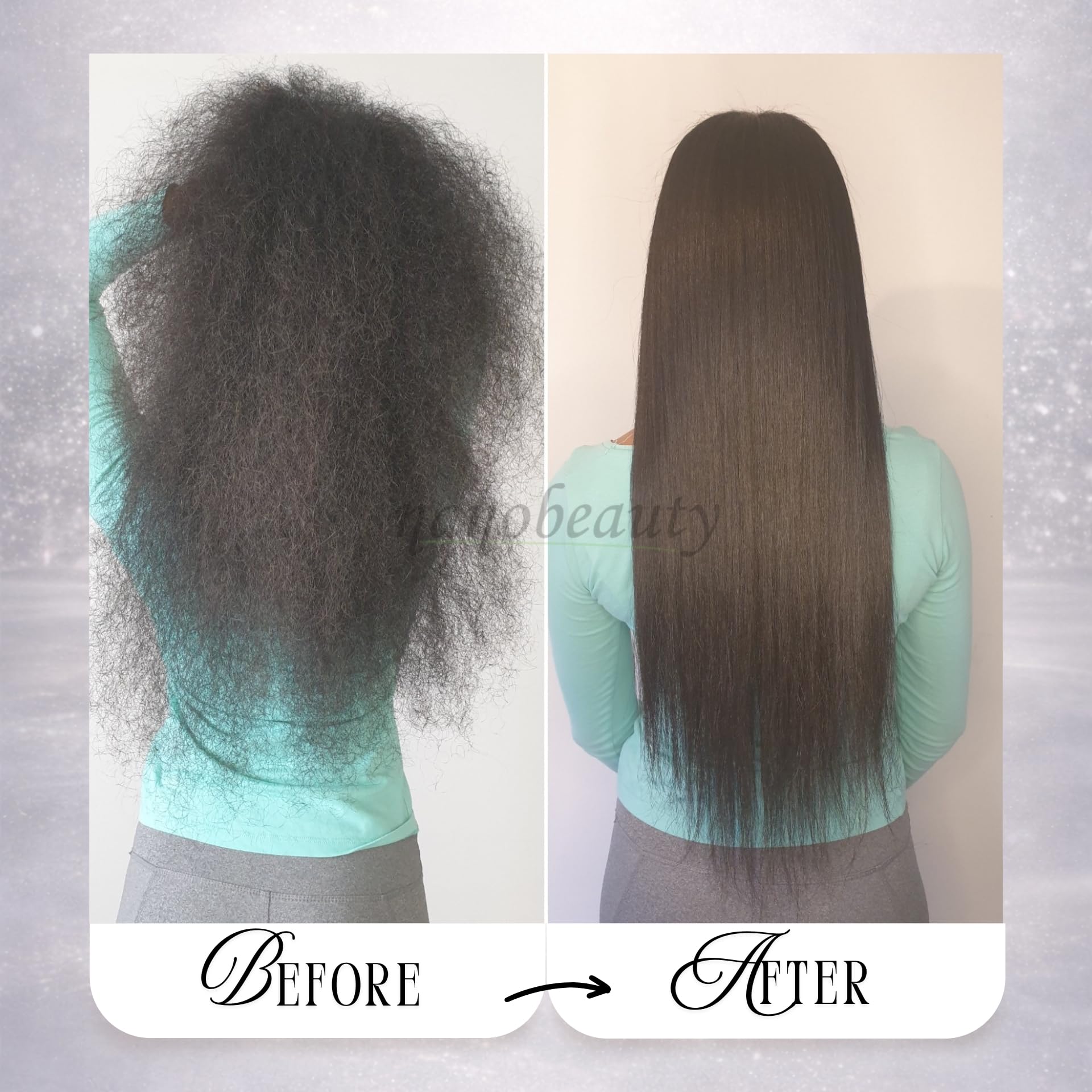 Nanobeauty Brazilian Keratin Hair Straightening 150ml Treatment Kit, Diamond Infused, Vegan, Blow dry, Smoothing/Repair, Argan Oil, Professional Results