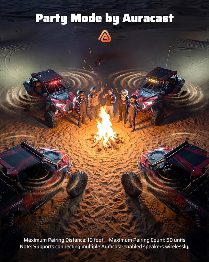 Ehaho 26 Inch 6 Speaker UTV Sound Bar, Bluetooth Golf Cart Speakers miniatura 5