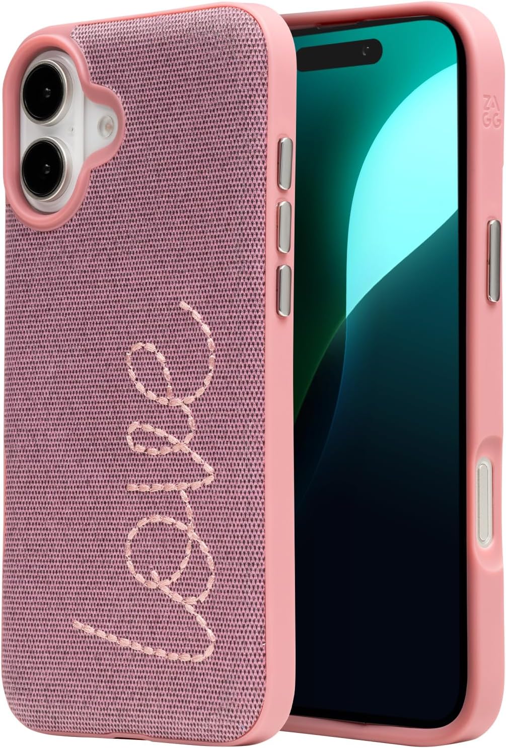 ZAGG London Snap Case for iPhone 16 Pro – Glow in The Dark Maze Fabric Design, MagSafe Compatible, 13ft Drop Protection, Graphene Reinforced, Wireless Charging, Fabric Finish, Maze Glow