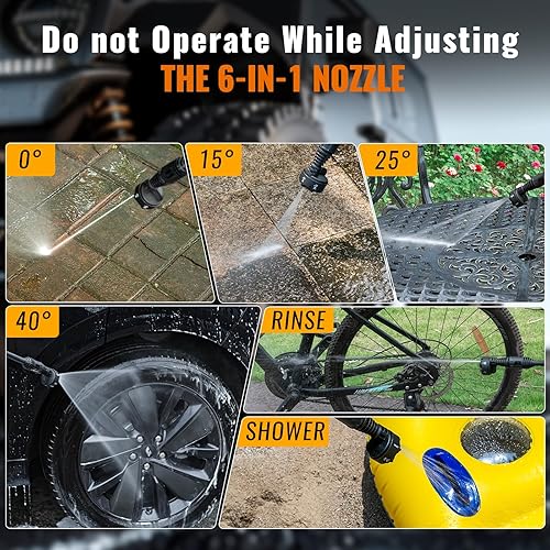 Miniatura 6 de Freelander cPX4000 Lavadora a Presión Inalámbrica Portátil con Tanque de 4.5 Galones y 4 Ruedas, Lavadora a Presión Alimentada por Batería de 4.0Ah,