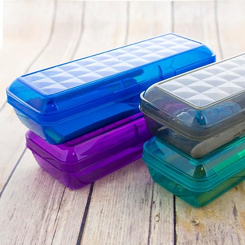 Miniatura 4 de BAZIC - Estuche de plástico para lápices de 8 pulgadas, colores surtidos, estuche rígido translúcido, 1 unidad de color enviado al azar