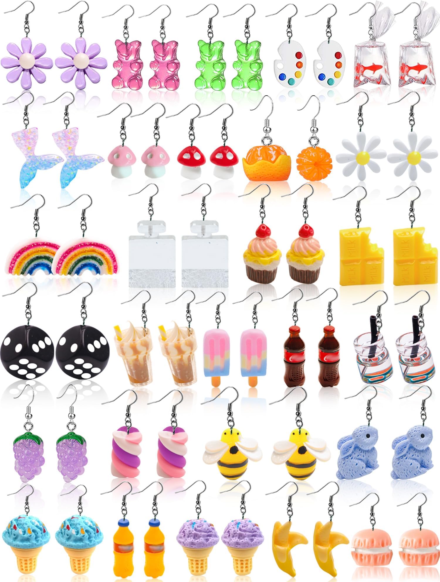 23 Pairs Christmas Earrings for Women Xmas Holiday Dangle Earrings Christmas Stud Tree Snowflake Bow Bells Light Earrings Bulk Cute Christmas Party Jewelry Gifts