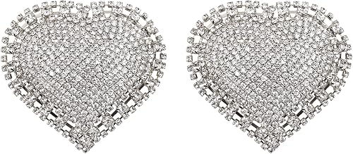 MINGSEECESS Sujetador de silicona reutilizable con purpurina y pétalos de pecho sexy para pezones, Brillante-Plateado