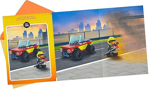 Miniatura 4 de Hallmark Tarjeta de cumpleaños para niños con Legos (kit de construcción de camiones de fuego, a partir de 5 años)