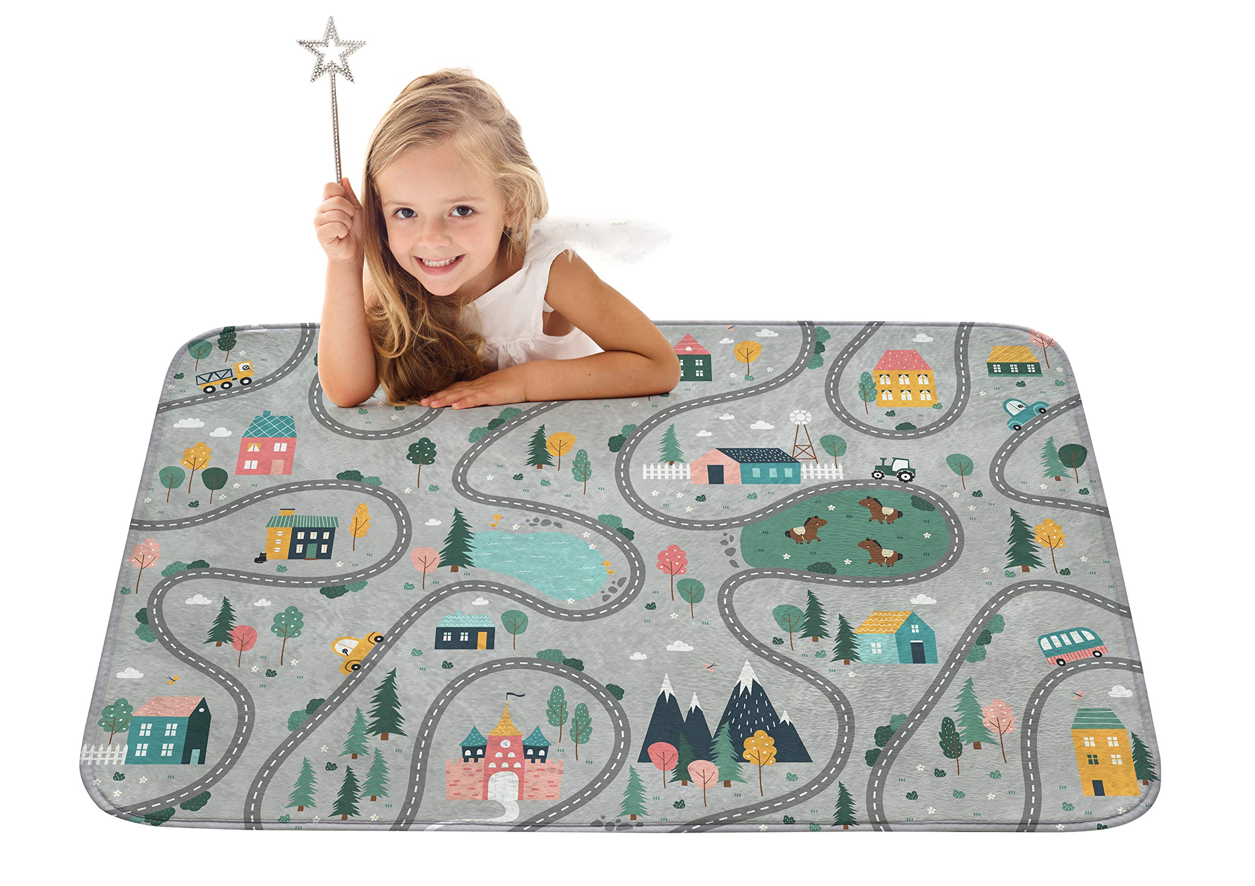 ACHOKA Nordic Non-Slip Floor Mat for Babies and Children - Girls and Boys - Ultra Soft 100 x 150 cm - Play and Decoration Mat