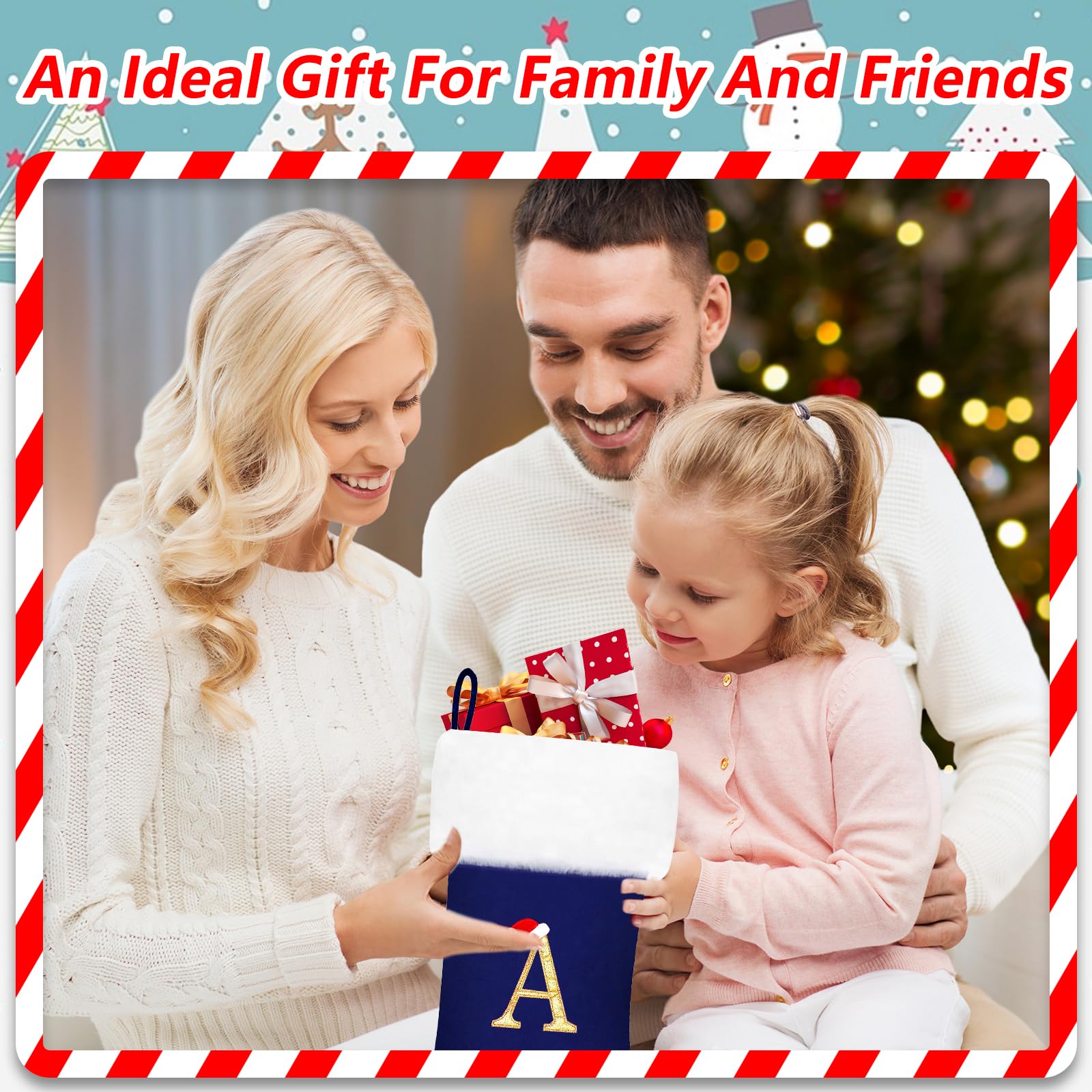 20 Inches Monogram Christmas Stockings Red Velvet with White Super Soft Plush Cuff Embroidered Xmas Stockings Classic Personalized Stocking Decorations for Family Holiday Season Decor(Letter M)