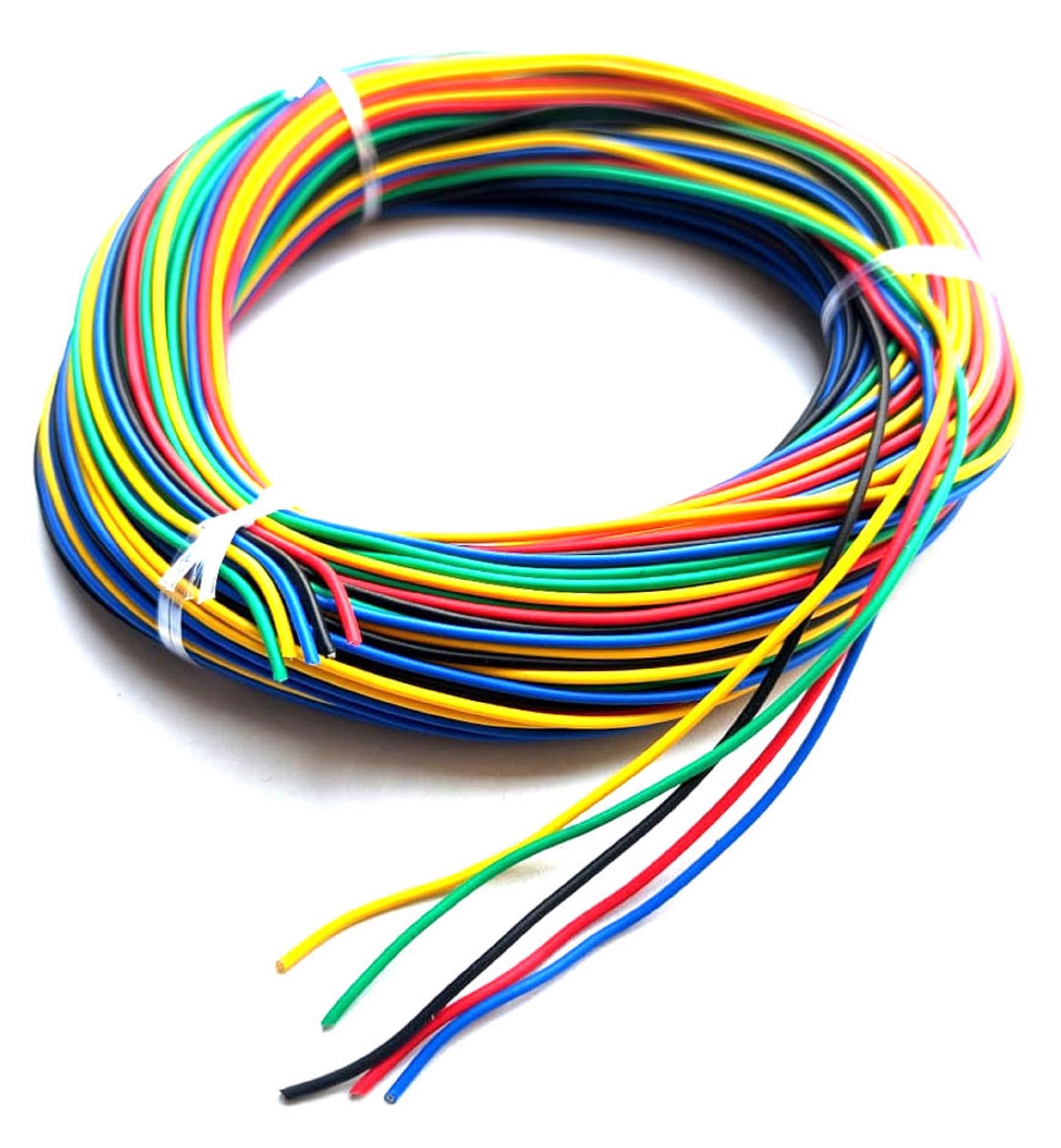 Wizzo (25 Meters) 14/36 Multi Colour Strand Flexible Hookup Wire Cable For Multipurpose Use, DIY, Electronics Works, Science Projects (5 Meters Each Red, Green, Blue, Yellow, Black)