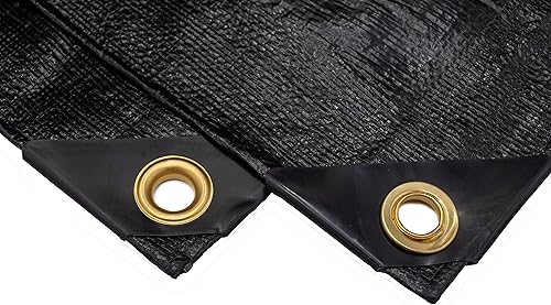 Miniatura 3 de 8 pies X 10 pies Lona de poliéster negro, de 11-12 mil de espesor muy resistente, de 6 onzas