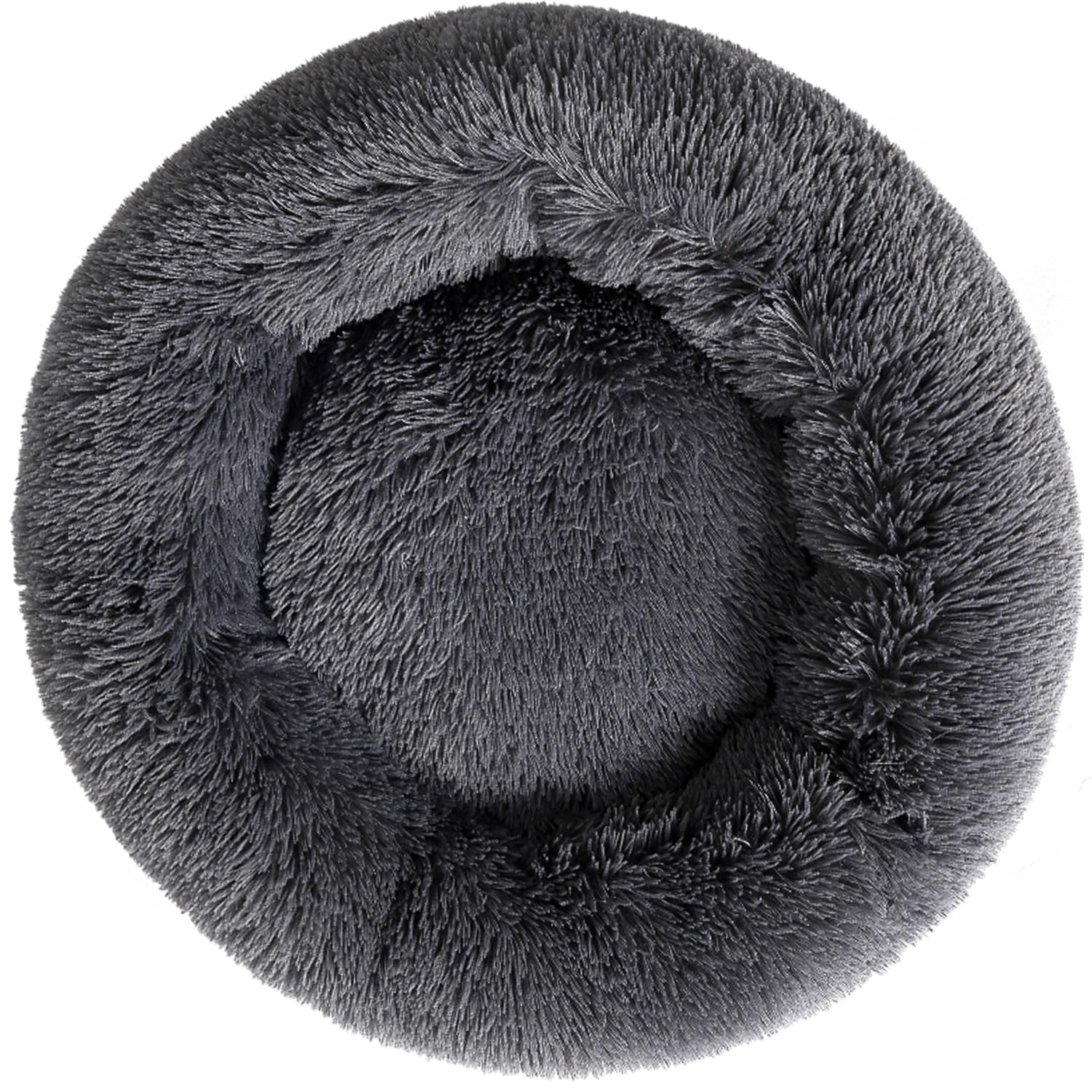 Fhodigogo Donut Cat Bed Dog Bed Plush Faux Fur Fluffy Cat Cave Kitten Bed Non-Slip Soft Bolster For Puppy Kitties Dog Piilow For 4Kg — image 1