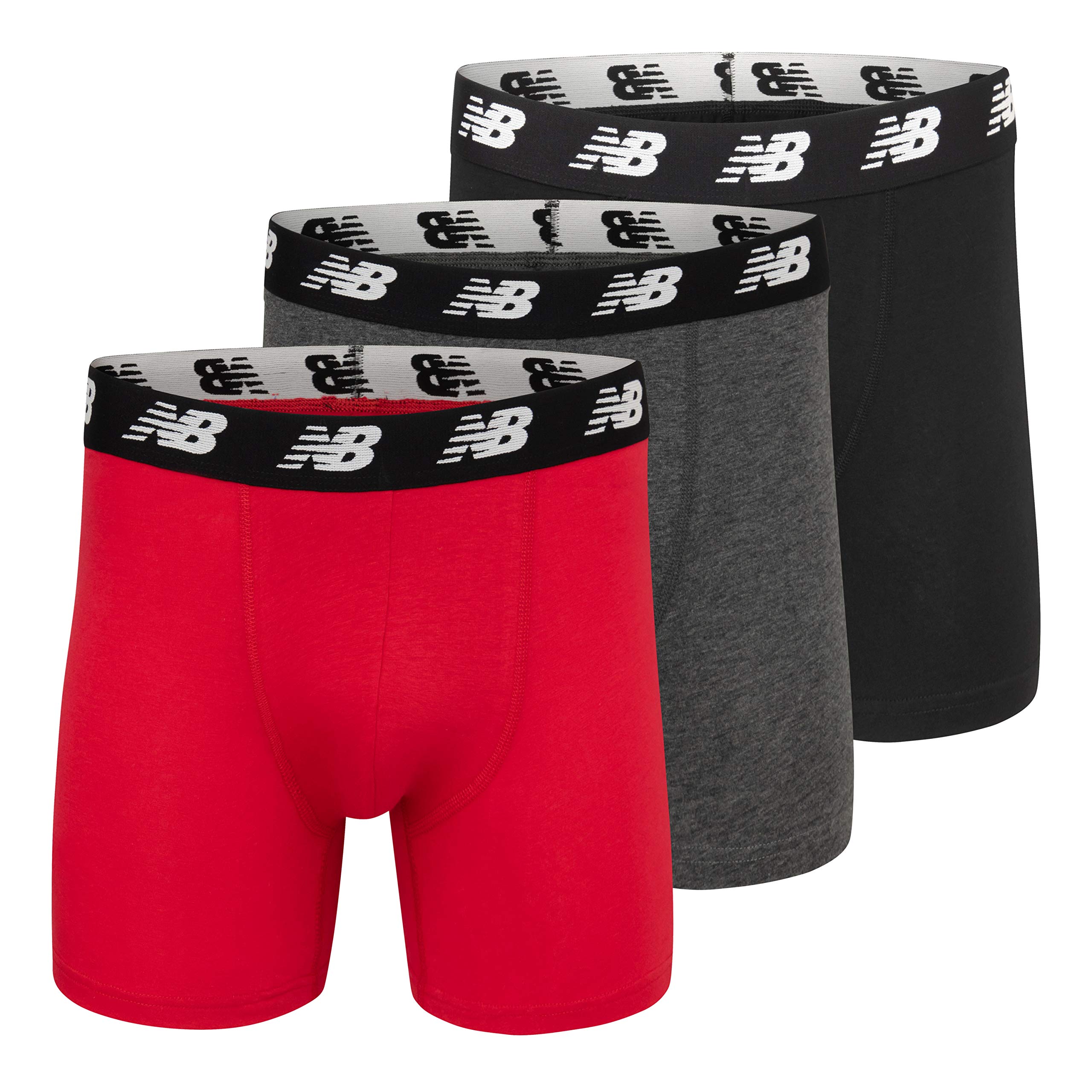 Buy New BalanceMen's 5" NoFly Cotton Performance Boxer Briefs, (3 Pack