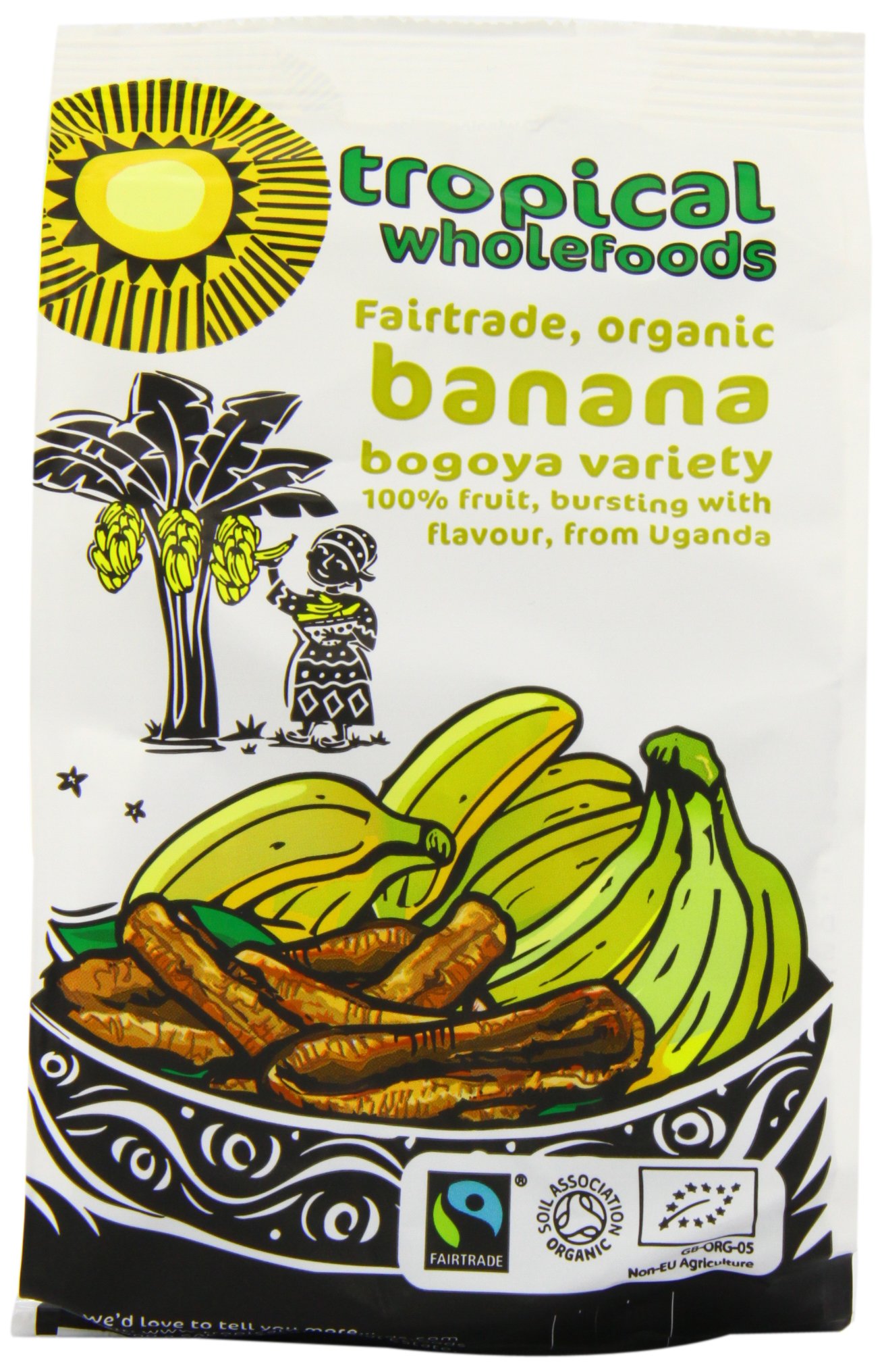 Tropical Fairtrade Sun Dried Banana Bogoya 125 g (Pack of 7)