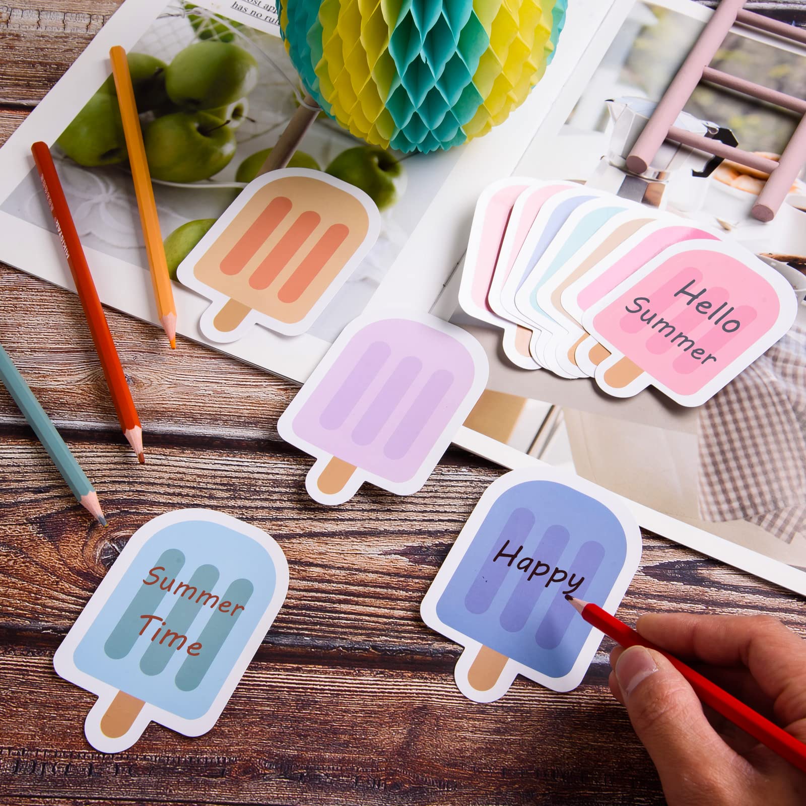 Paquete De 30 Notas Adhesivas De Helado - 600 Hojas Surtidas, Temática Verano, Para Oficina, Escuela Y Niños