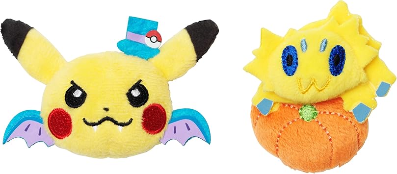 Amazon ポケモンセンターオリジナル ぬいぐるみバッジ2個セット Halloween Parade 15 仮装ピカチュウ ゴルバット おもちゃ雑貨 おもちゃ