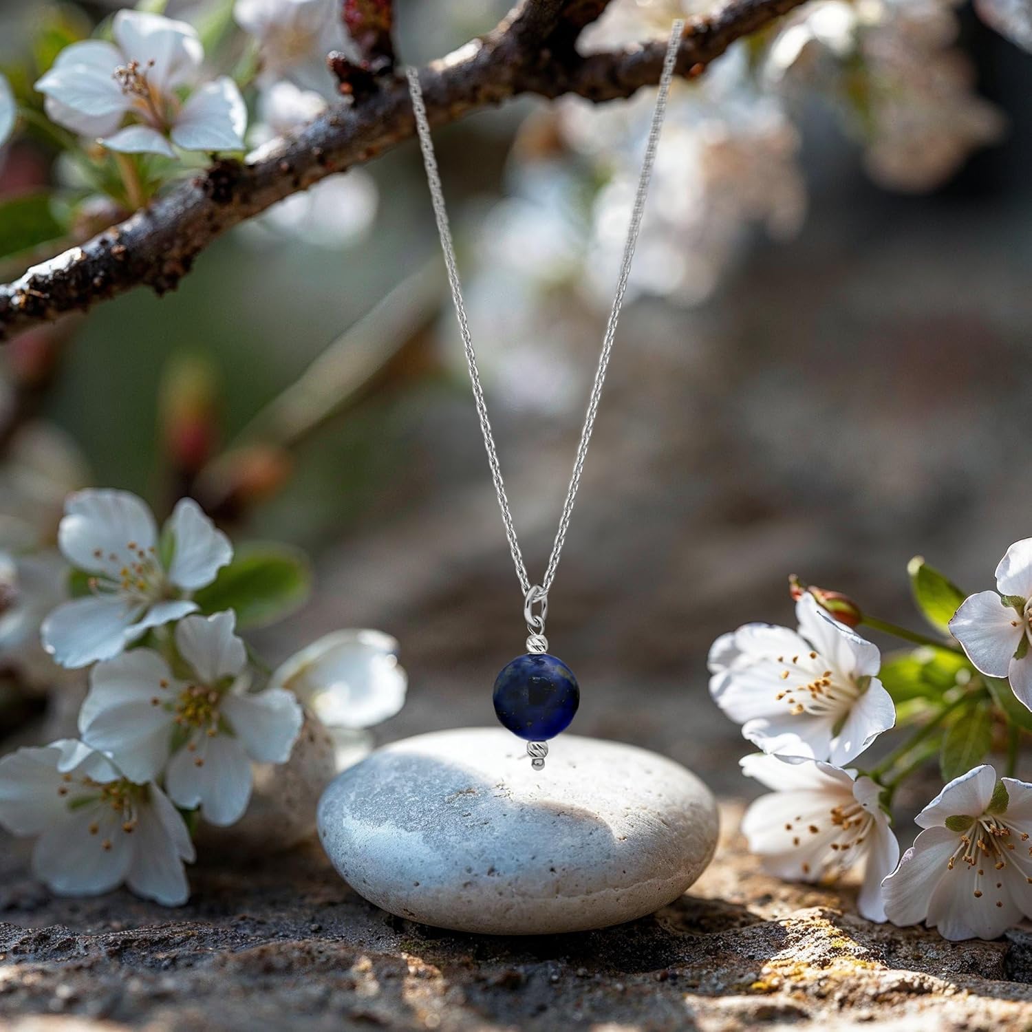 925 Sterling Silver Gemstone Necklace for Women - Simple Necklaces for Women Silver - Birthstone Necklace - Silver Jewelry for Women - Minimalist Jewelry - Birthstone Jewelry for Women - Image 4