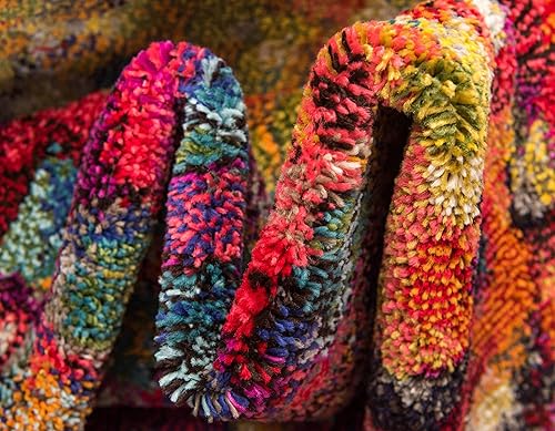 Miniatura 7 de Tapete Unique Loom colección Jardin para múltiples áreas, abstracta, vibrante, Polipropileno, Azul (multiblue)