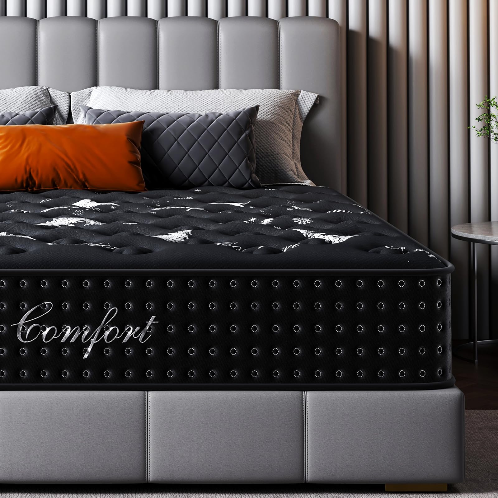 Niqooia Single Mattress 10 Inch Memory Foam Single Bed Mattress, 7 Zone Pocket Sprungs Mattresses with Breathable Knit Fabric, Medium Firm, Motion Isolation
