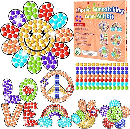 Vista 12 de Qyeahkj 6 piezas de manualidades del día de San Patricio, sombrero de trébol, gema de diamante, atrapasoles para niños, pintura de diamantes de San