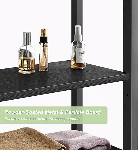 Miniatura 14 de Estante de almacenamiento sobre el inodoro, estante organizador de baño de 4 niveles sobre el inodoro con estante y canasta ajustables, estantes