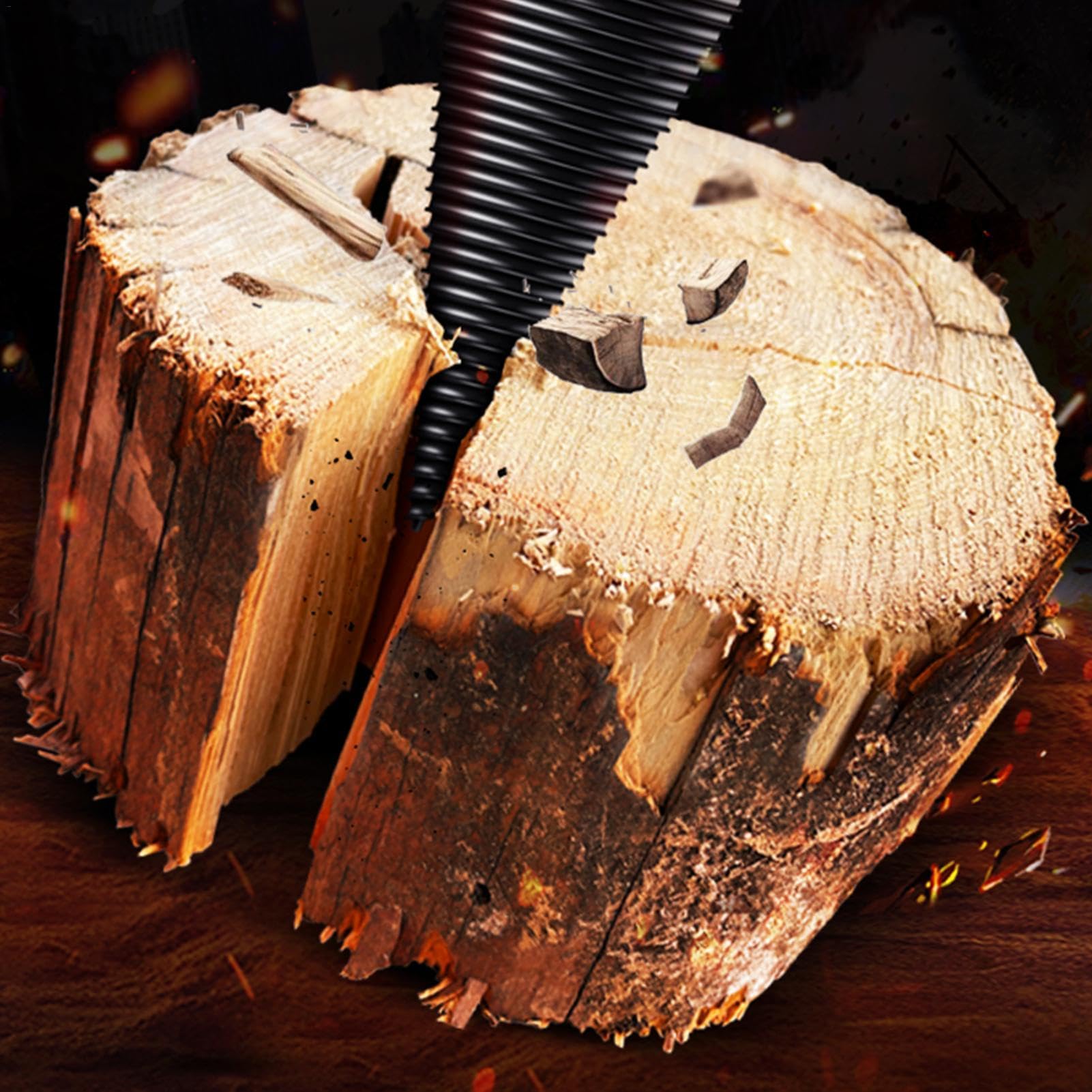 Festberg Bohrer Holzspalter Original,Festberg Bohrer,Bohrer Set, Holzspalterbohrer, Brennholzbohrer - Holzbohrer Mit 3 Bohraufsätzen(42mm)