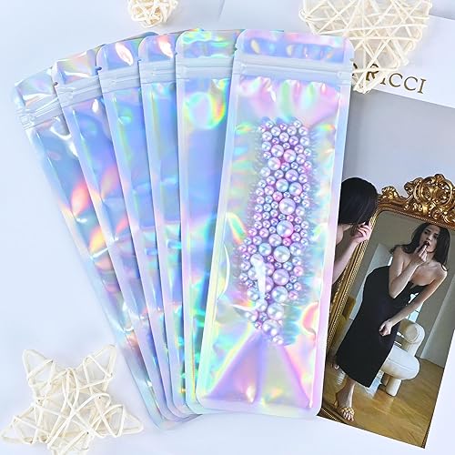 Miniatura 4 de Millefiore Bolsa resellable de Mylar ideal para oficina, hogar, fiesta, almacenamiento de alimentos (100 unidades, color holográfico, 2.7 x 9