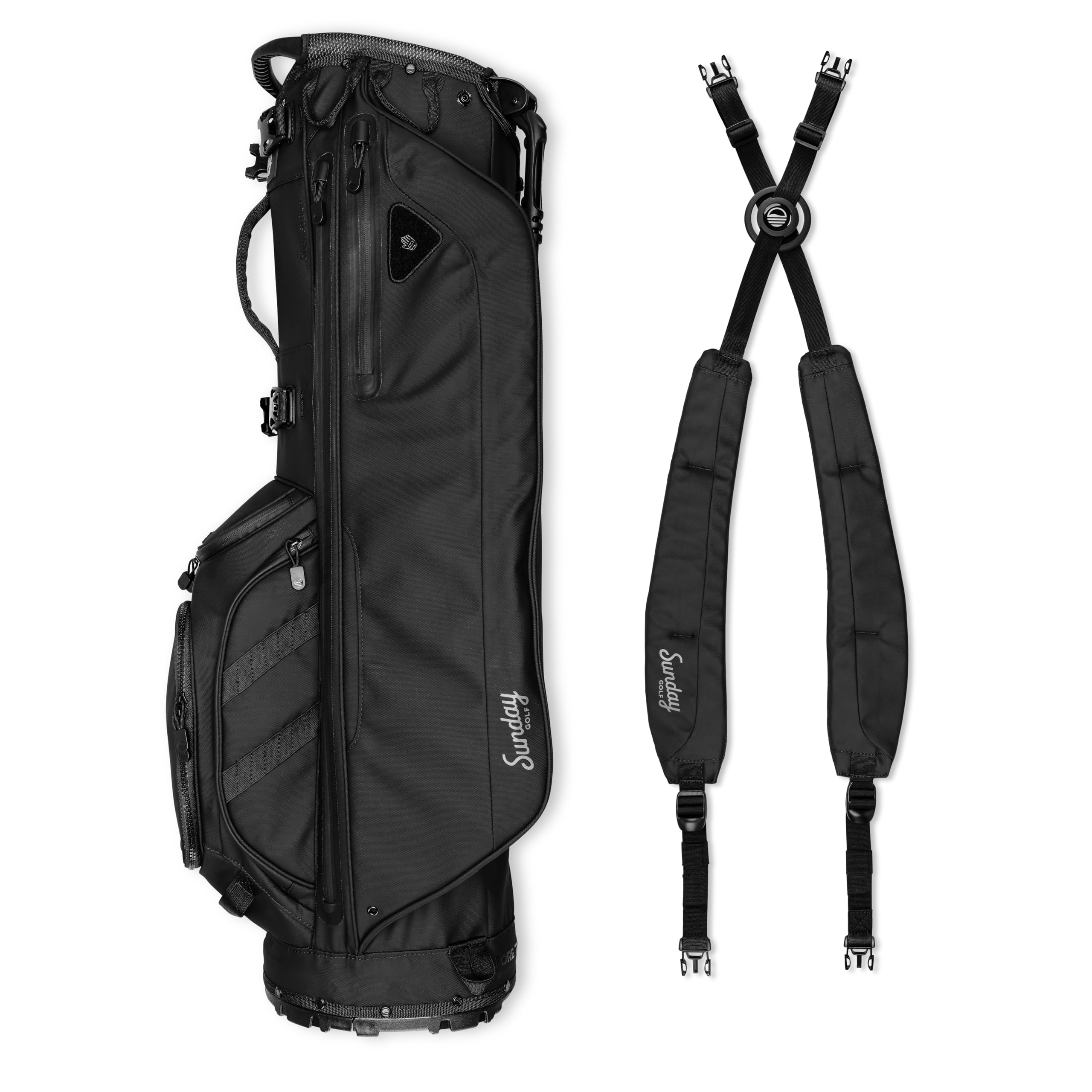 Sunday Golf Storm Ryder - Sacca da golf impermeabile con supporto, resistente alle intemperie con divisore a 5 vie, tasca gelida isolata, porta ombrello, approvato per carrello da golf