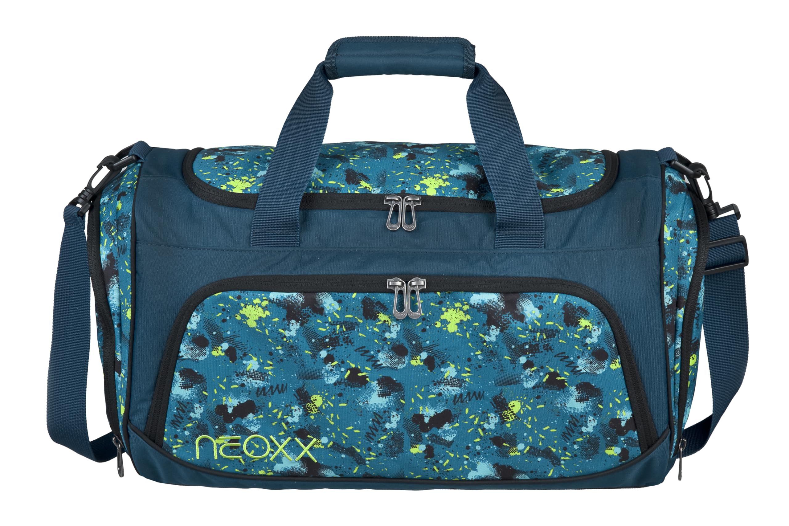Neoxx - Move Sports Bag - 25L, Large Main Compartment, Wet Compartment, 2 Carry Handles, Adjustable Shoulder Strap - Sports Bag for Adults and Children, Petrol Extreme