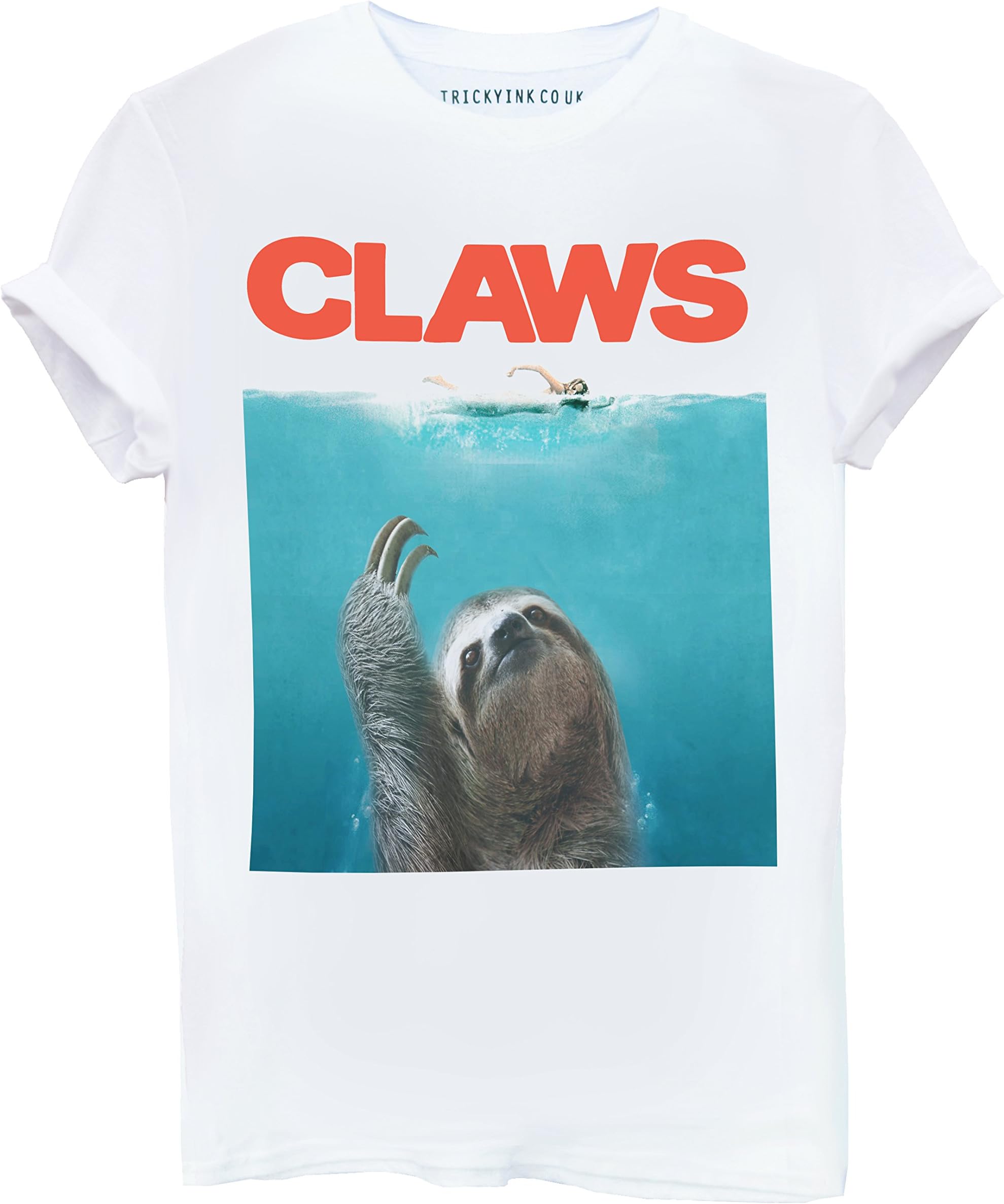 Claws Sloth T Shirt (Jaws) Paws Parody S M L XL 2XL Mens Womens