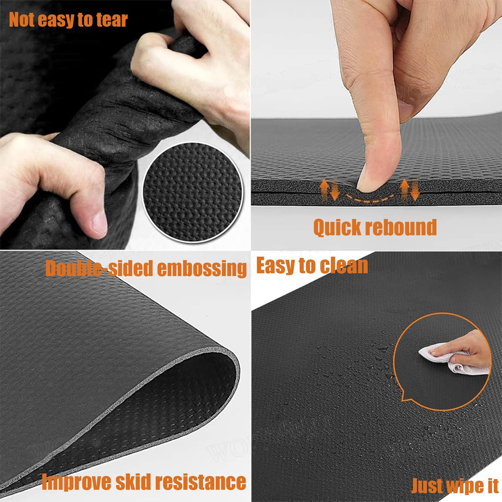 Tappetini Attrezzi Fitness Casa, Tappetino Insonorizzante Per Tapis Roulant, Tappetino Antivibrazione, Tappeto Antiscivolo Per Tapis Roulant, Fonoassorbente, Cyclette,Vogatori ,Nero,190*85cm
