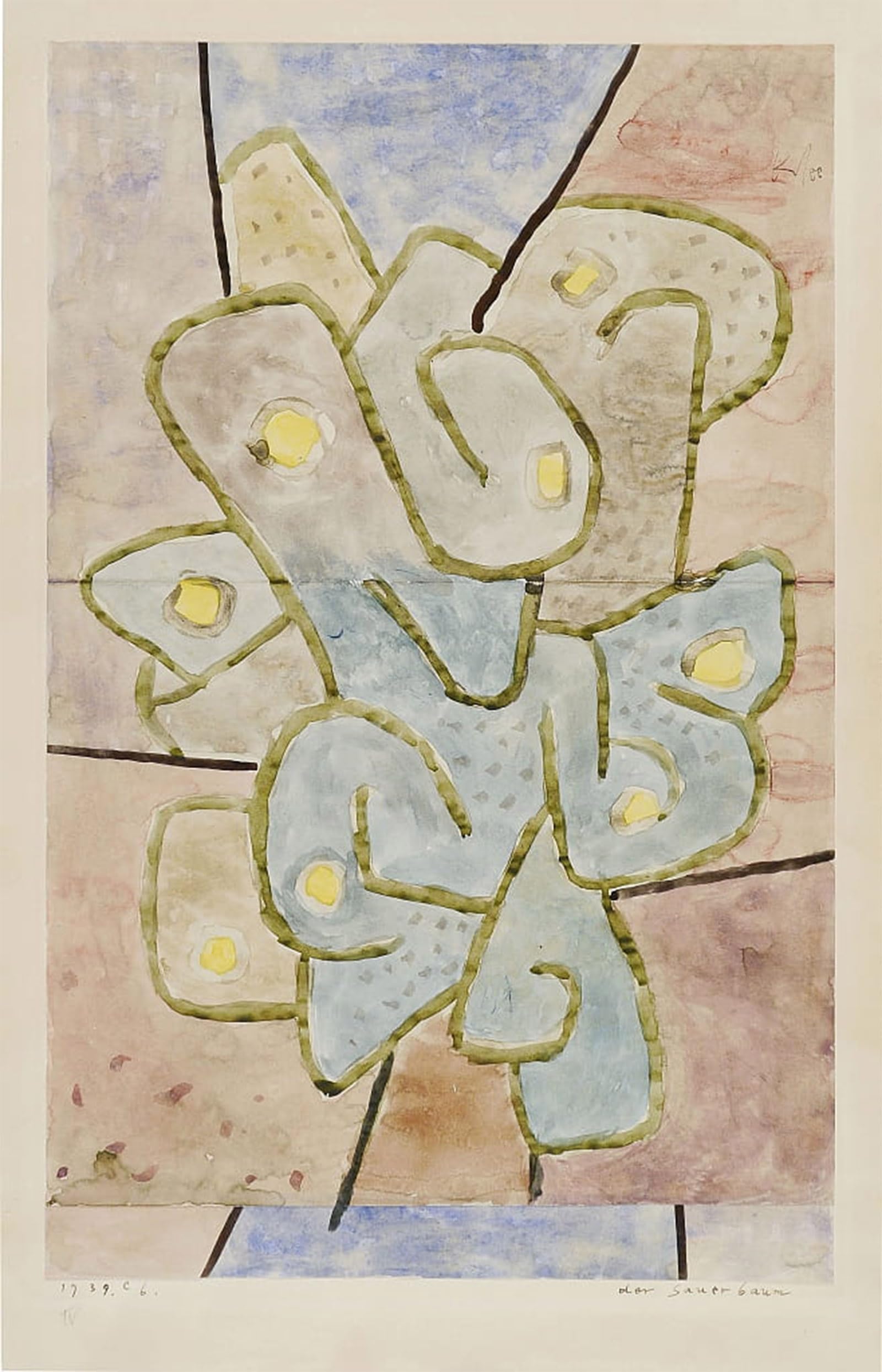 ARTXLXXBN Famous Art Print Poster Vintage Wall Art the Sour Tree by Paul Klee Canvas Art Poster for Home Decor 60x90cm