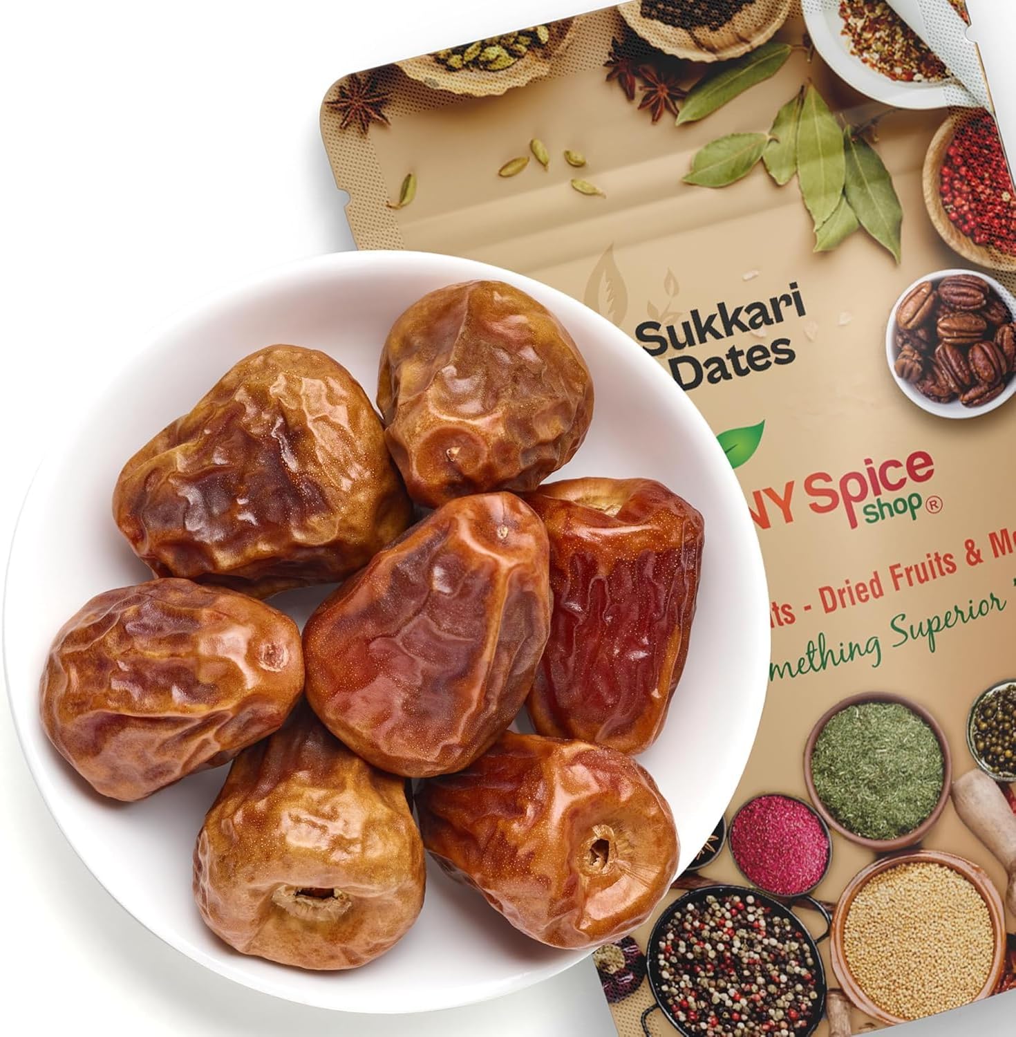 NY Spice Shop Sukkari Dates - 2 Pound 100% Sukkari Dates from Saudi Arabia – Fresh Saudi Dry Date