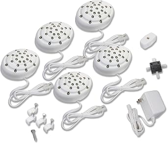 Amertac LED50HBAMP 24-volt LED Accent Puck Light Kit, White, 5-Pack