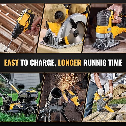 Miniatura 3 de Paquete de 4 baterías de repuesto de iones de litio de 6.0 Ah 20 V DCB200 para Dewalt de 20 V, compatible con herramientas inalámbricas Dewalt