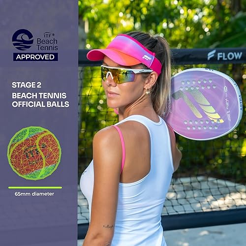 Miniatura 6 de Flow - Pelotas de playa para tenis, aprobadas por la ITF, paquete de 3, pelotas de arena de baja compresión