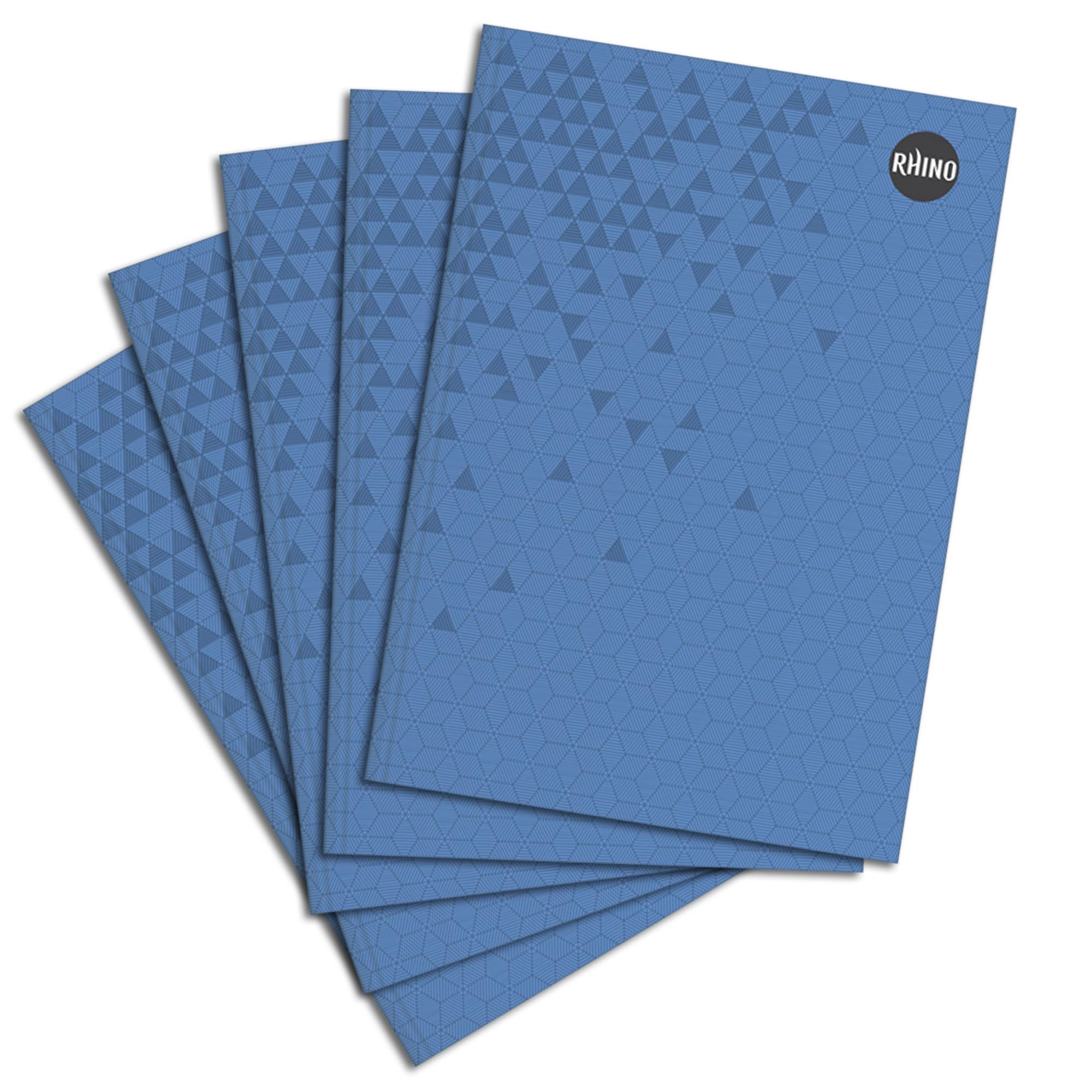 Rhino A4 Blue Notebook, 192-Page / 8mm Lined Writing Book, 5-Pack, Hardback & Casebound Pad, School & Office Stationery Supplies