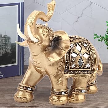 タイ製 金の象の装飾品 新品 Amazon.co.jp: ゴールド象の装飾、象の彫像 ホーム