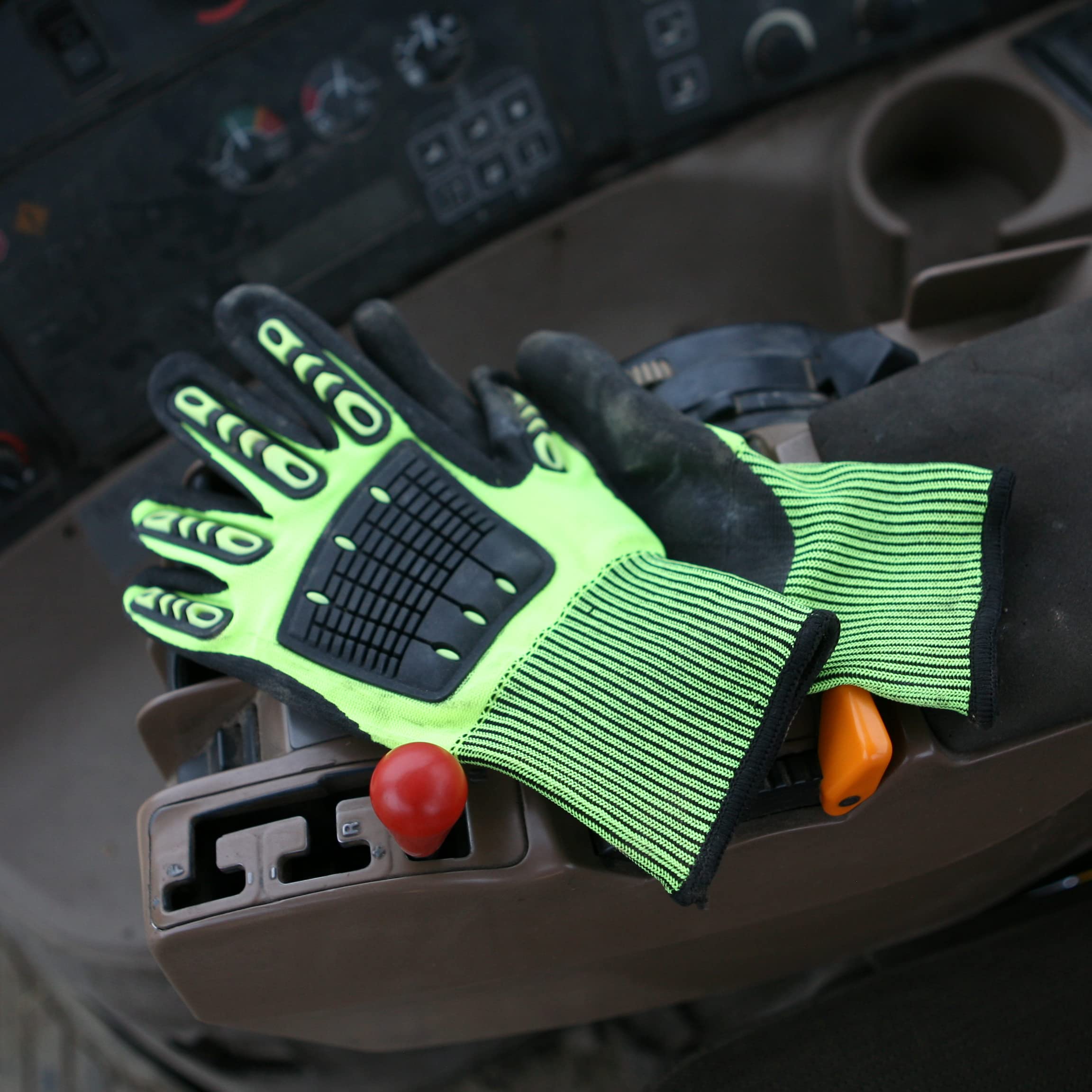Wells Lamont impacto protección carcasa de poliéster de nitrilo guantes, 589XL
