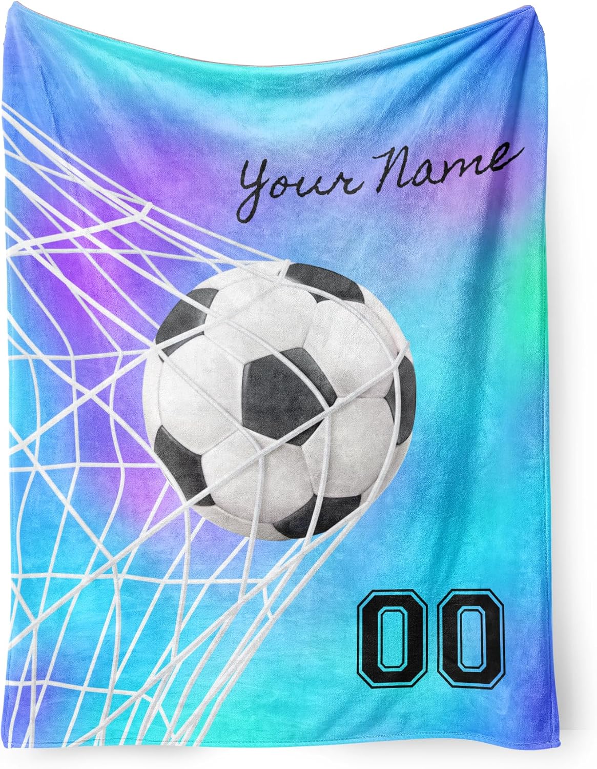 Personalized Soccer Blanket with Name, Soccer Gifts for