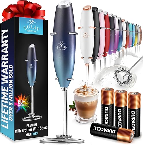 Miniatura 11 de Zulay Kitchen Potente varita espumadora de leche con 2 baterías Duracell – Mezclador de bebidas portátil ultrarrápido – Máquina de espuma eléctrica