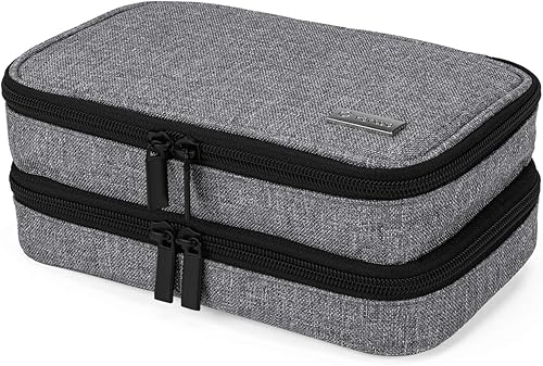 Miniatura 9 de Yarwo Maletín de viaje con 4 paquetes de hielo, organizador de suministros para diabéticos de doble capa para bolígrafos de insulina, monitores