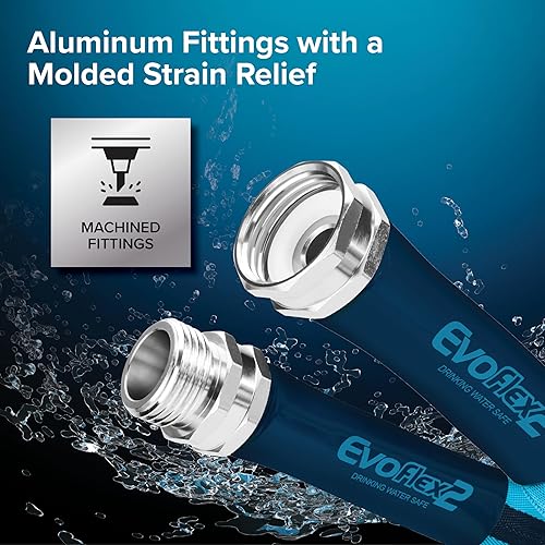 Miniatura 23 de Camco EVOFlex - Manguera de agua potable para caravana de 25 pies, cuenta con diseño extra flexible con extremos de alivio de tensión de acero