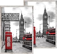 Vista 26 de Golden State Art, Portarretratos de 11 x 14 pulgadas, estilo de grano de madera campestre, moldeado amplio, ganchos traseros para exhibición