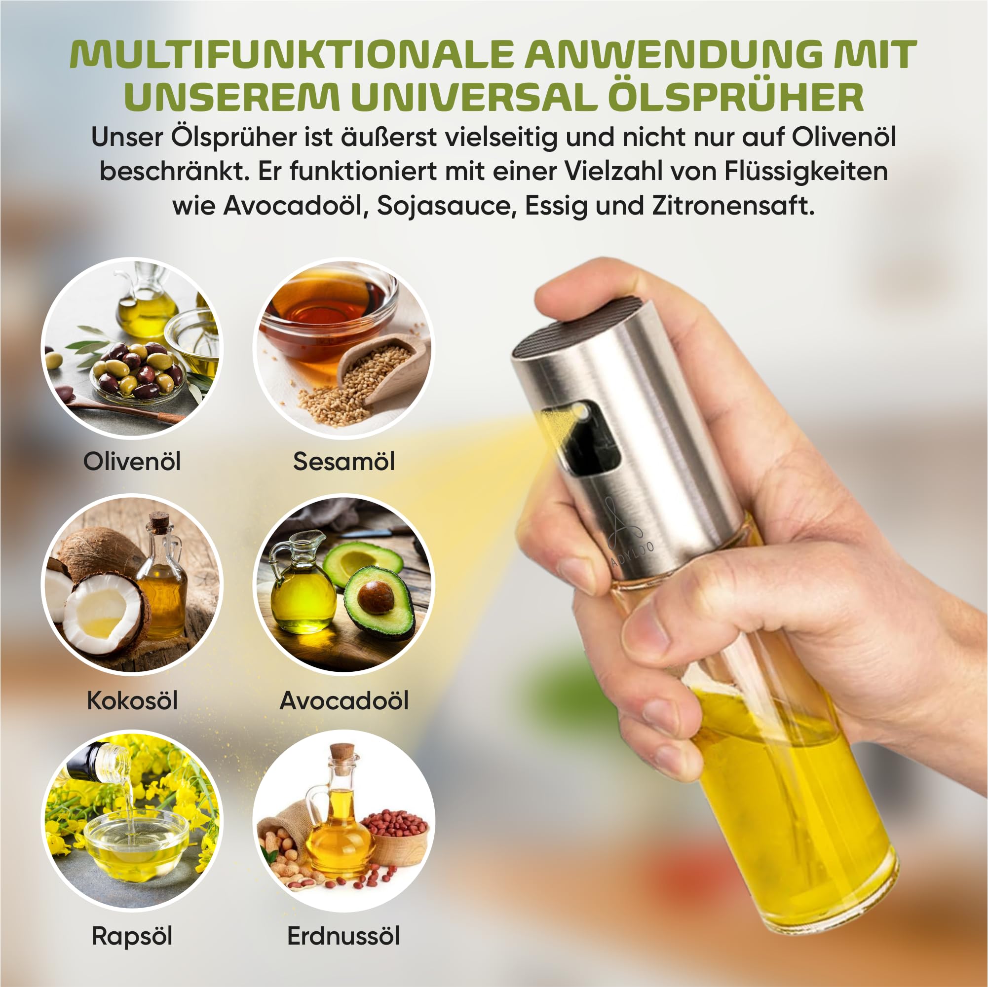 Spruzzatore Olio MumdoYAL 100ml Vetro - Per Cucina Sana E Senza Sprechi - Foto 10