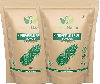 Pineapple Fruit Juice Powder, Vegan, Non-GMO, Gluten Free, 16 Ounce, Concentrate for Drink Mix, Smoothies, Baking - Vegan Bromelain, No Preservatives, Artificial Flavors, Sugar free, Non-GMO 16 Oz - 2 Pack