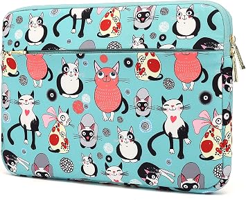 KAYOND Water-Resistant 15 Inch Laptop Sleeve, 15.6 Inch Laptop Case Carrying Notebook Bag Compatible with Most 15-15.6 Inch Notebooks and 15.4 Inch Old MacBook Pro Lovely Cat